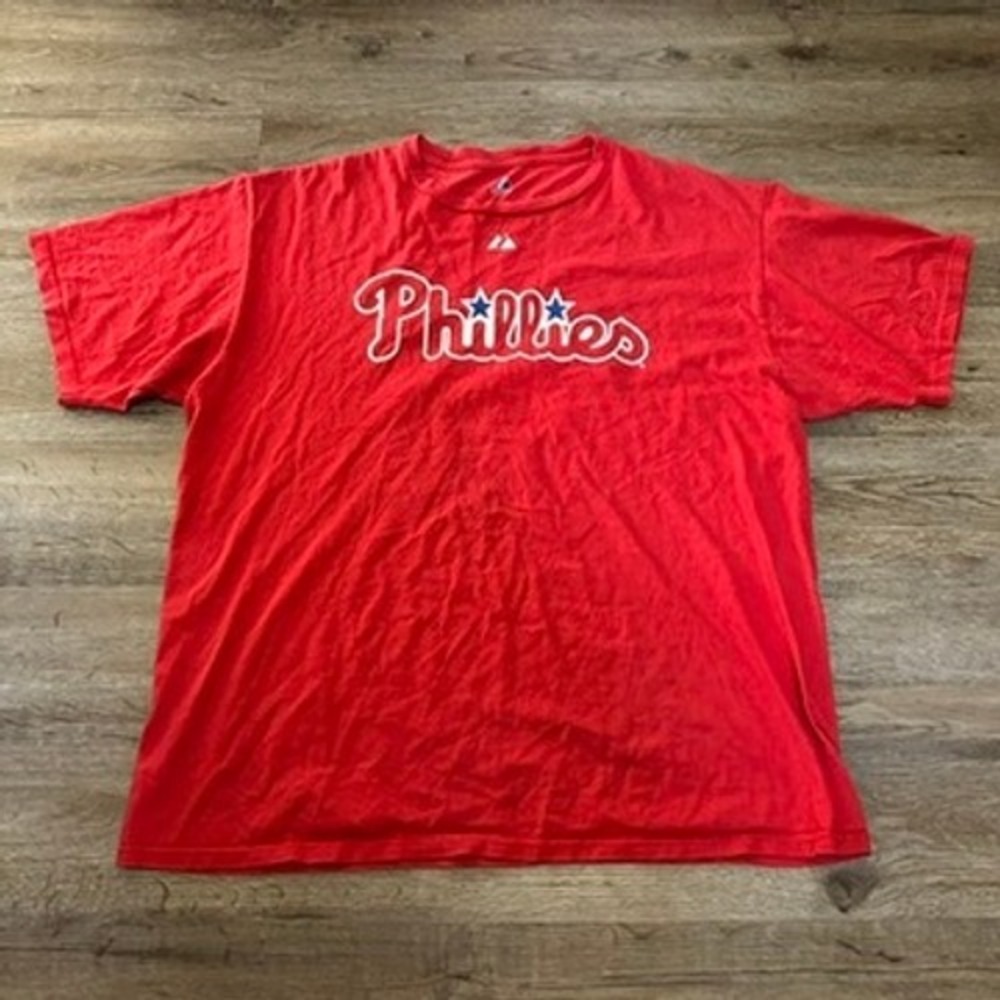 Majestic Philadelphia Phillies Roy Halladay Red T-Shirt Mens XL MLB Baseball